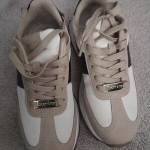 Lucky Step Beige and White Sneakers